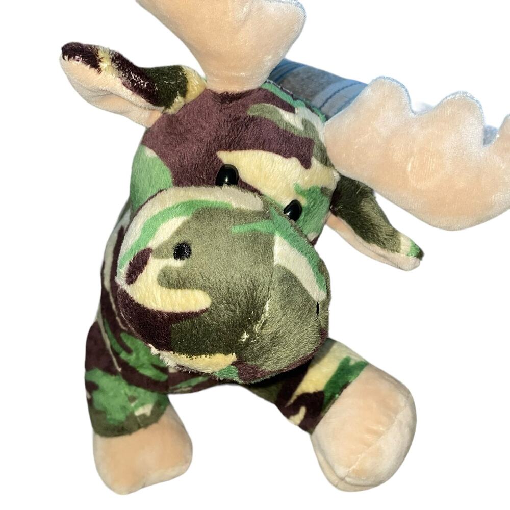 Mary Meyer Moose Team Camo Plush 12" Stuffed Animal Nursery 40930 Green Brown - Picture 5 of 12